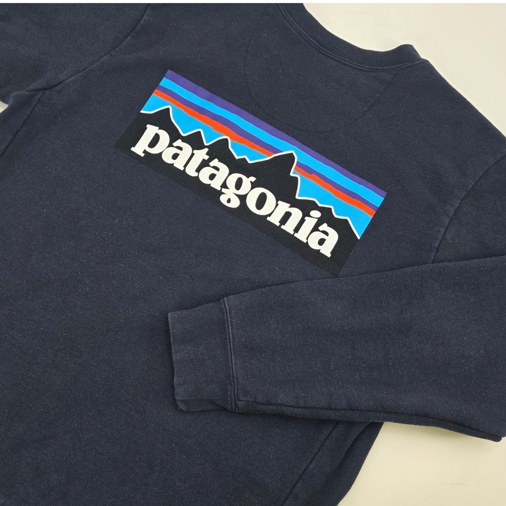 PATAGONIA UPRISAL P-6 LOGO CREWNECK MENS MEDIUM WOMENS LARGE BLUE SWEATSHIRT